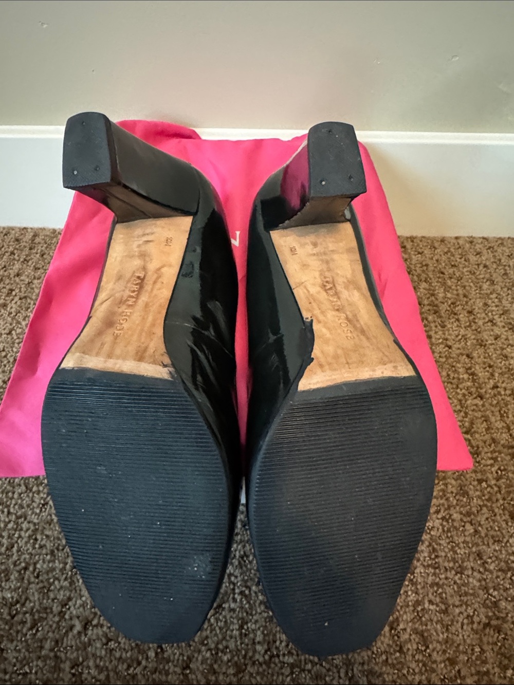 Taryn Rose Black Peep-Toe Leather Pumps - Picture 3 of 3